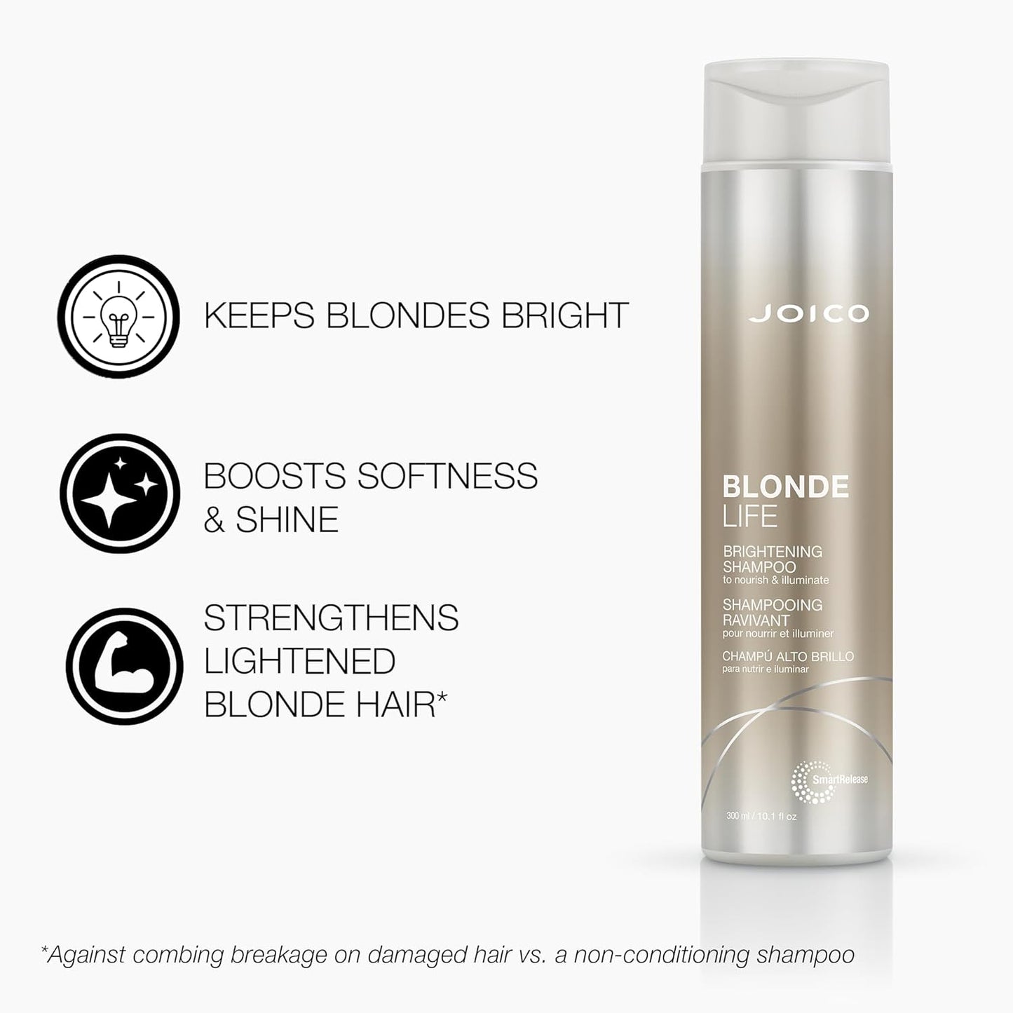 Joico shampoo blonde life brightening 300ml - cabello rubio / decolorado / con mechas